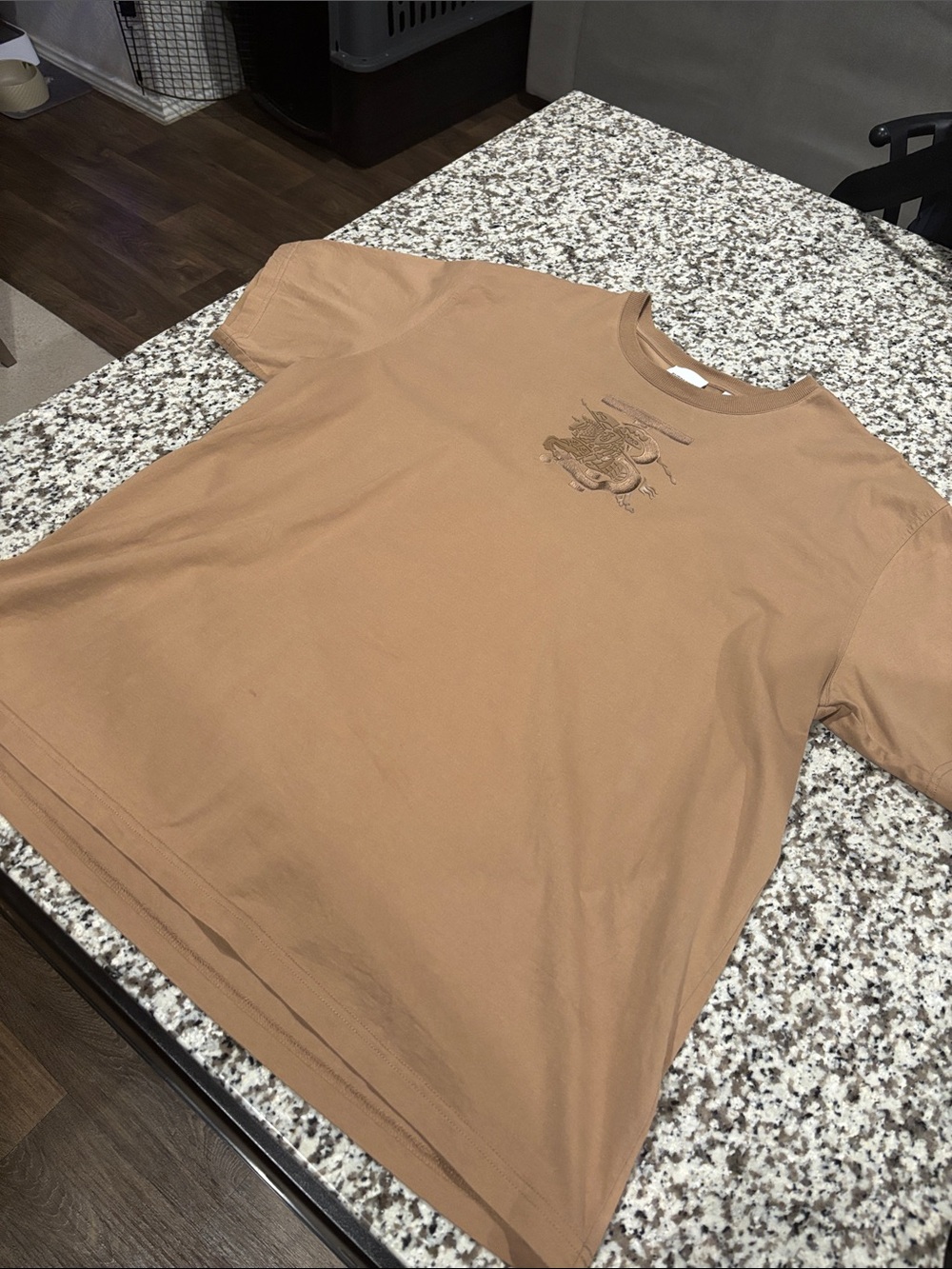 Burberry Men's Short-Sleeve Crewneck Tee| Brown | Large